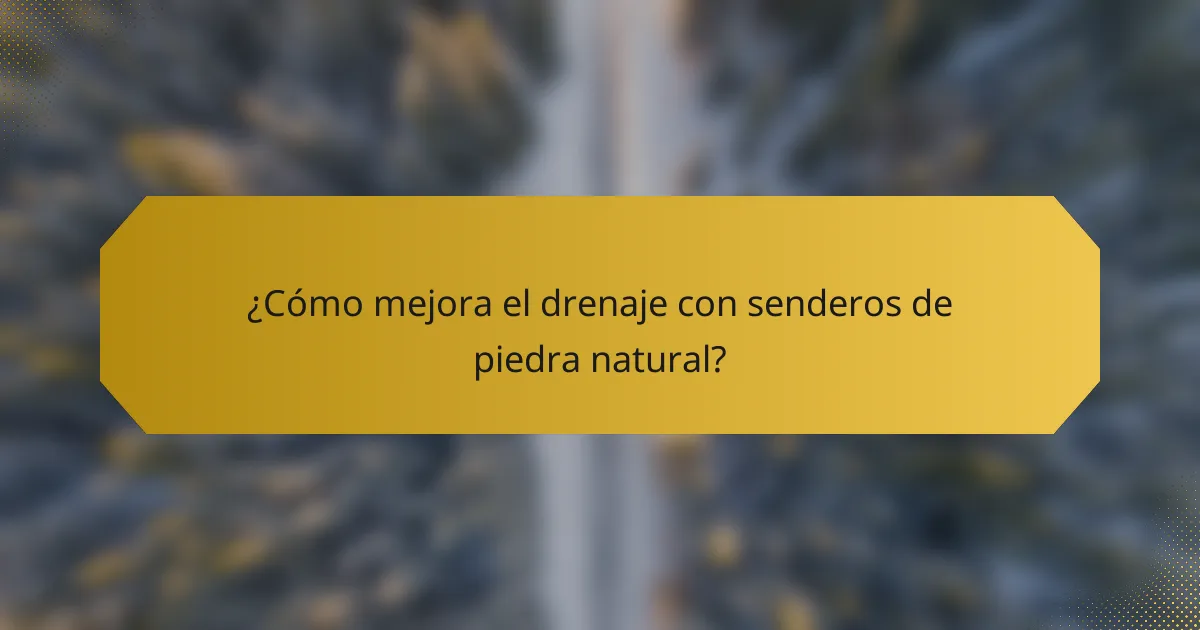 ¿Cómo mejora el drenaje con senderos de piedra natural?
