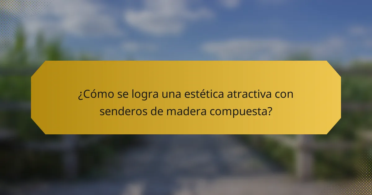 ¿Cómo se logra una estética atractiva con senderos de madera compuesta?