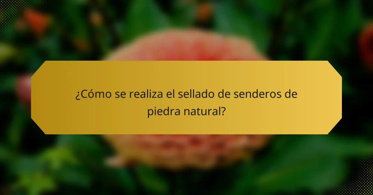 ¿Cómo se realiza el sellado de senderos de piedra natural?