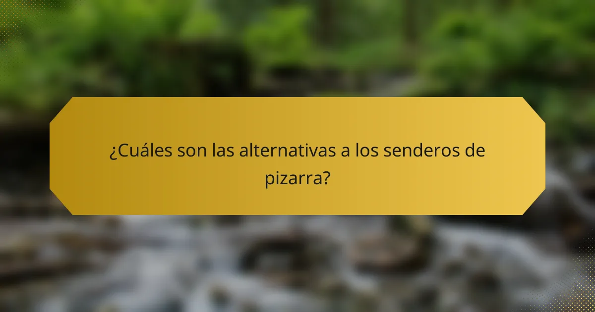 ¿Cuáles son las alternativas a los senderos de pizarra?