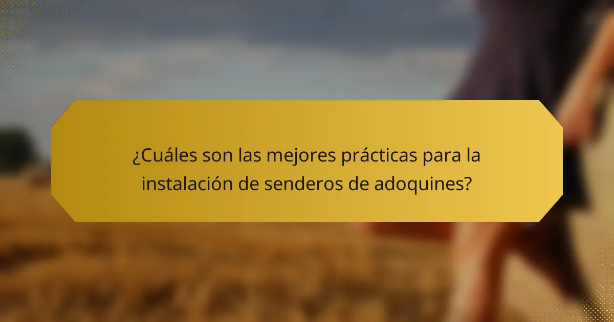 ¿Cuáles son las mejores prácticas para la instalación de senderos de adoquines?