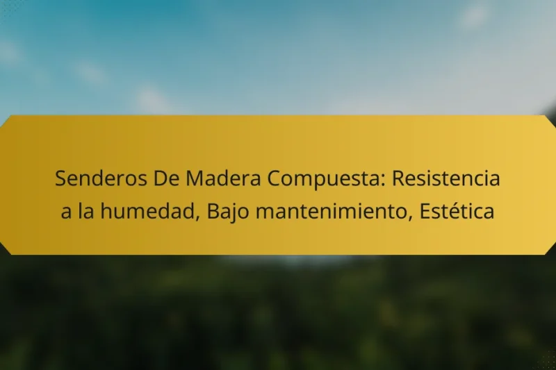 Senderos De Madera Compuesta: Resistencia a la humedad, Bajo mantenimiento, Estética