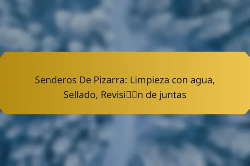 Senderos De Pizarra: Limpieza con agua, Sellado, Revisión de juntas