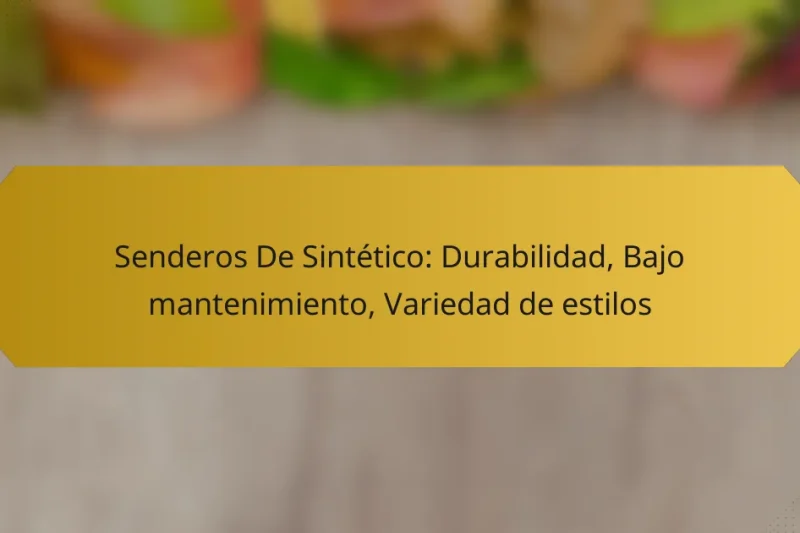 Senderos De Sintético: Durabilidad, Bajo mantenimiento, Variedad de estilos