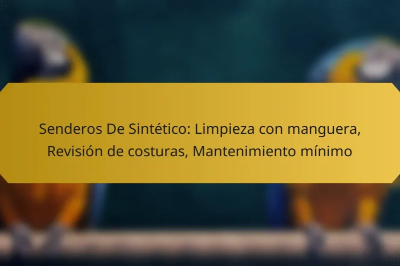 Senderos De Sintético: Limpieza con manguera, Revisión de costuras, Mantenimiento mínimo